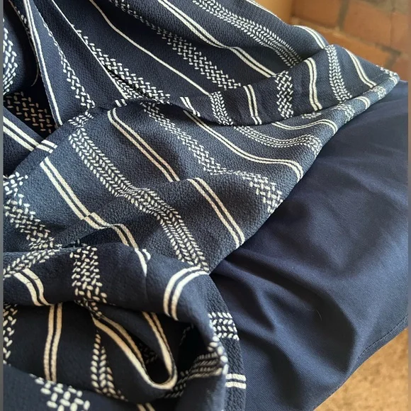 Charlotte Russe Blue & White Vertically Striped Button-Up Dress W/ Waist Tie. S. - Picture 14 of 14